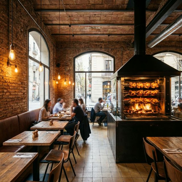 Asando carne en la parrilla